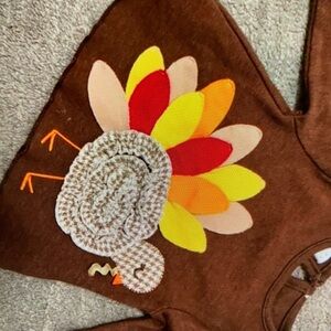 Vibrant turkey design charming colorful kid’s blouse